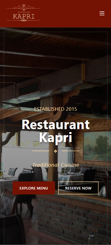Kapri home on mobile