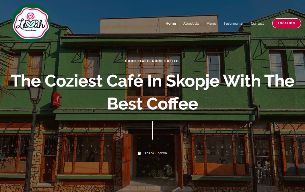 Lovah Café Home page