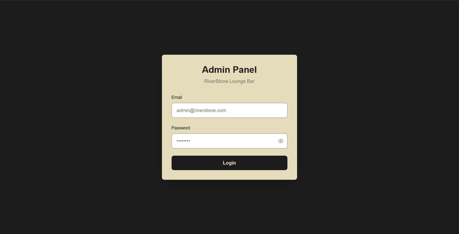 Riverstone admin dashboard